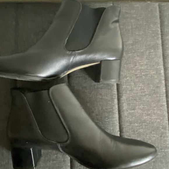 Paul Green Black Leather Chelsea Style Office Casual Ankle Heel Boots-Sz-5 1/2 - Picture 4 of 16